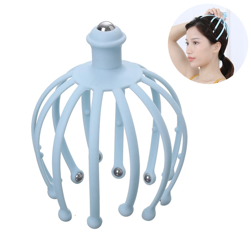 

12/18 claws Head Massager Neck Massage Octopus Scalp Stress Relax Spa Healing Alloy Health Care Tool Body Head Massage Beauty