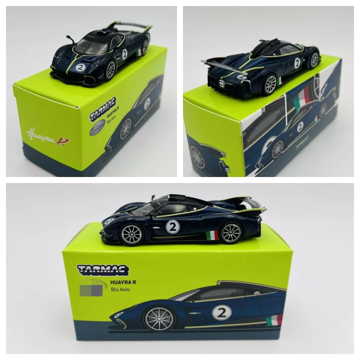 TARMAC РАБОТАЕТ 1:64 Huayra R Blu Avio Литая под давлением модель автомобиля Коллекция