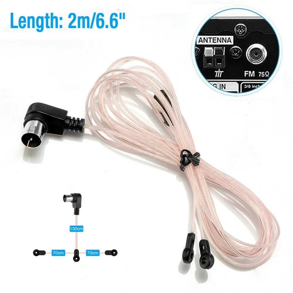 

FM Radio Antenna 75 Ohm Indoor Antennas Copper HD Aerial Receiver Male Type F Connector For Home Radio Stereo