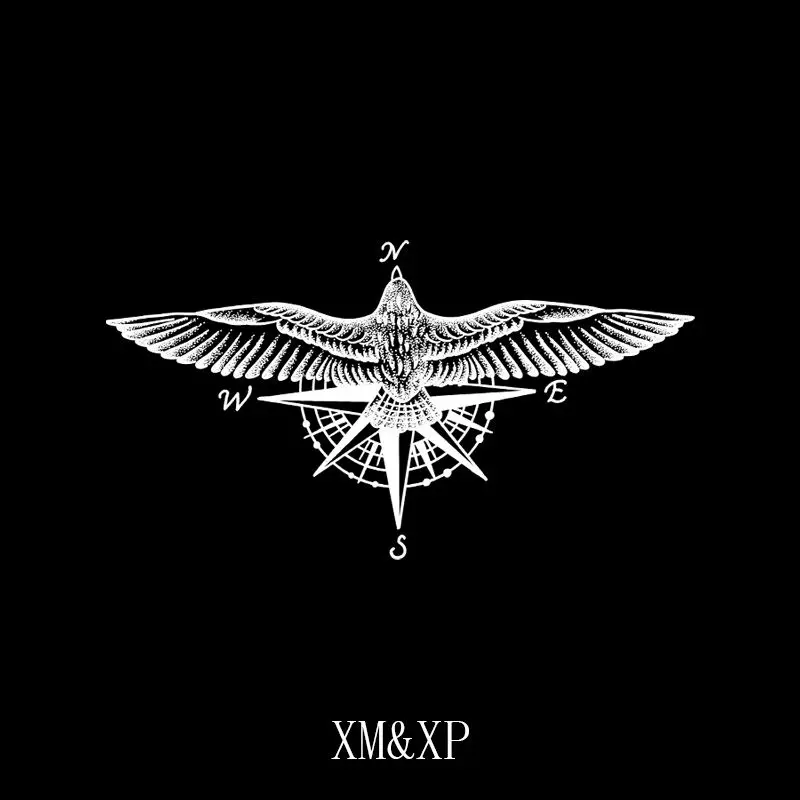 

Водонепроницаемый Прочный тату-наклейка с компасом и орлом