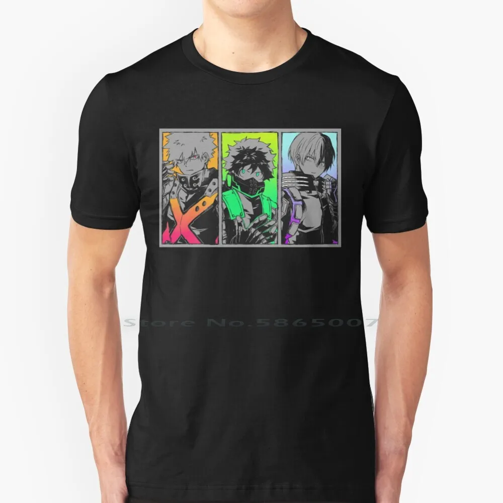 

T Shirt 100% Cotton Boku No Hero Academia Sleeve Izuku Midoriya Deku Katsuki Bakugo Shoto Todoroki Todoroki Shoto Todoroki