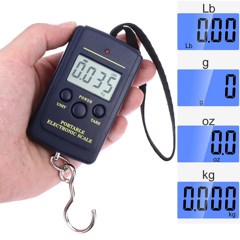 

Scale 40kg Travel Backlight Tool Scale Luggage Digital Electronic Scale Scales Mini Pocket Hanging Portable Weights 10g Fishing