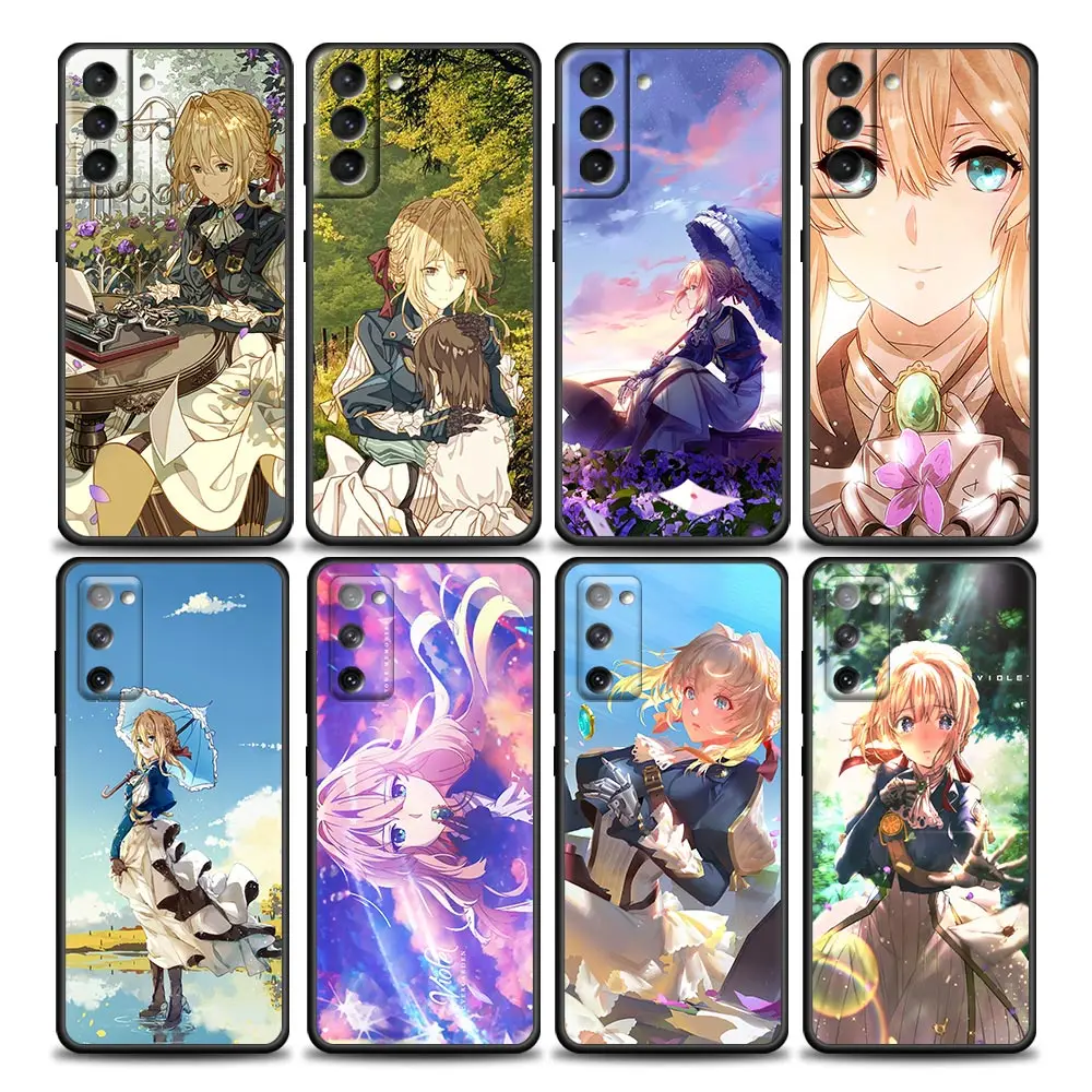

Beautiful Girl S22Ultra For Samsung Galaxy S21 S20 FE S22 Ultra S10 S9 S8 Plus 5G Case Funda Cover Violet Evergarden Anime Manga