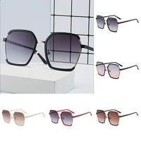 2022 new fashion trend sunglasses anti uv travel sun visor retro high quality metal polygon sunglasses for women