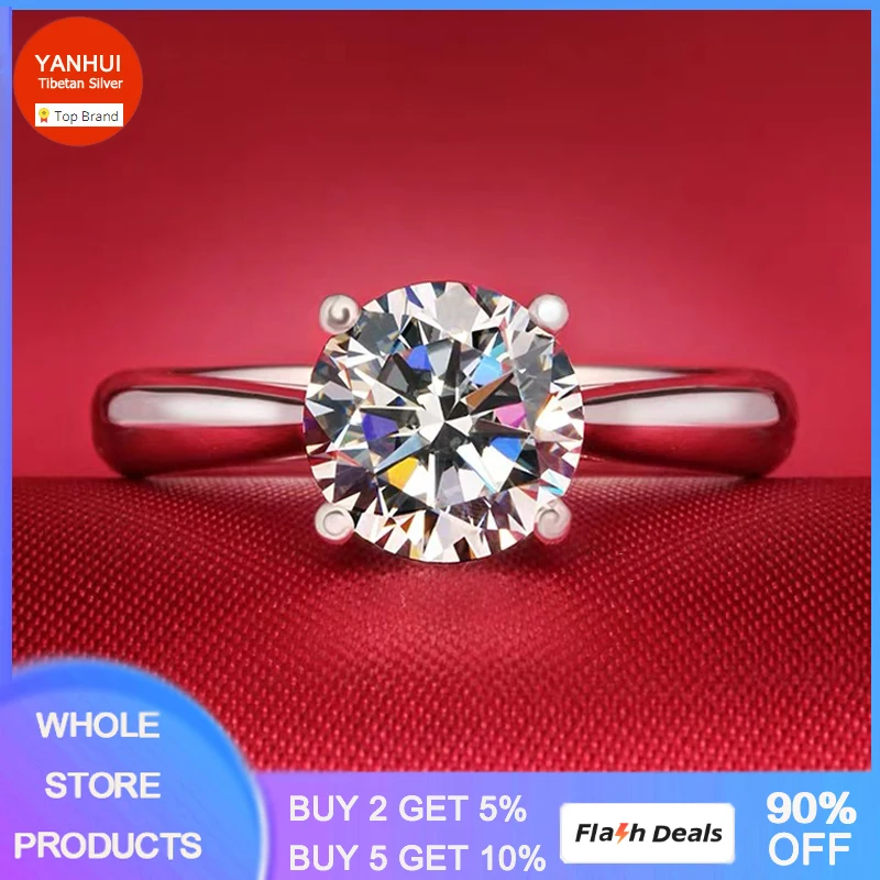 

Never Fade Jewelry White Gold Color 2 Carat Cubic Zircon Wedding Rings Promise Love Engagement For Women