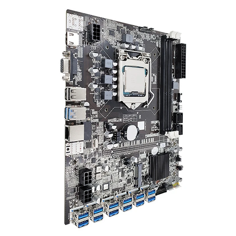 

B75 ETH Miner Motherboard 12 PCIE To USB3.0+G630 CPU+Cooling Fan+Switch Cable+SATA Cable MSATA DDR3 LGA1155 Motherboard