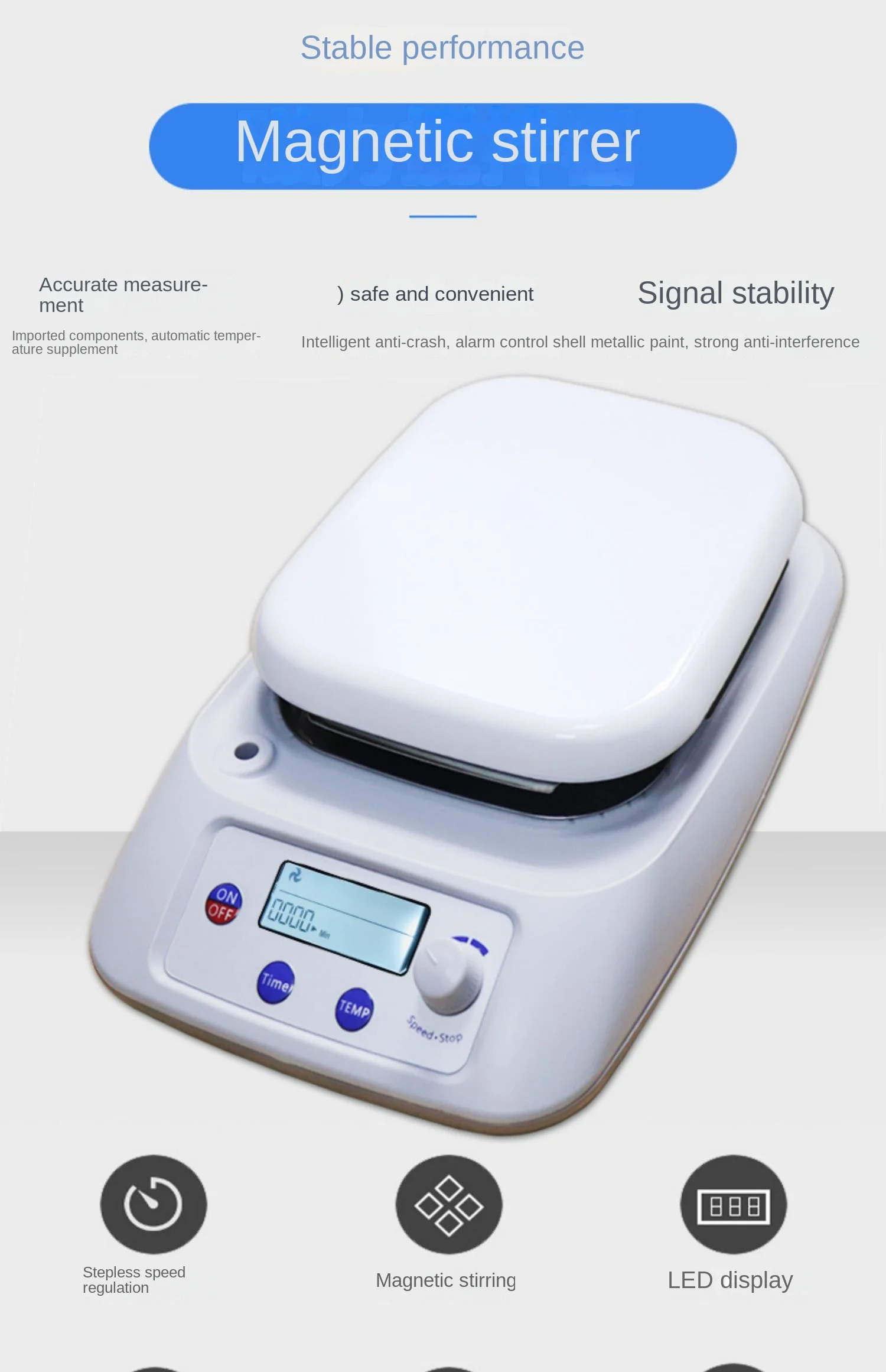 Лабораторная мешалка с цифровым дисплеем небольшой электромагнитный смеситель