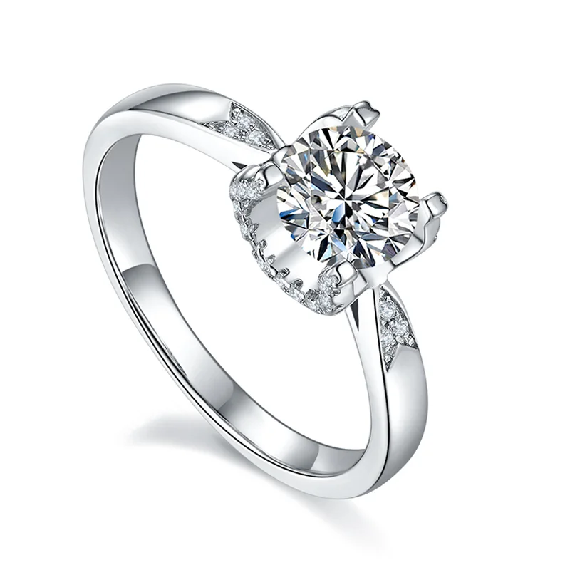 

Classic Bull Head 1.0ct Moissanite Ring 925 Sterling Silver High Clarity D Color Diamond Rings women ring Engagement