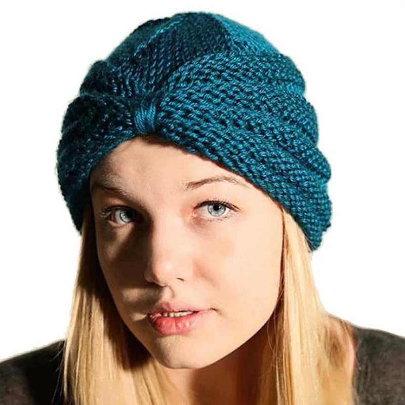 

Женские однотонные вязаные шапки-тюрбан, зимние и осенние теплые мягкие хлопковые шапки, женские уличные спортивные шапки