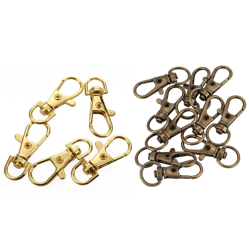 

Розничная продажа, 15 шт., металлические застежки, поворотные зажимы для триггеров, крючки, кольца для ключей, сумки, сделай сам, 5 шт. золотого ...