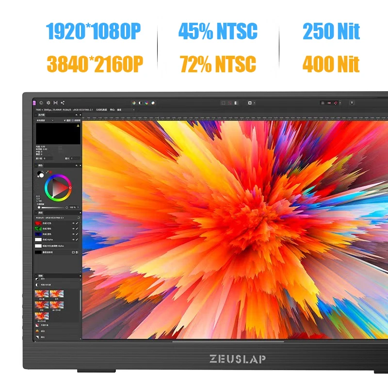 15.6inch 1080P FHD 4K UHD IPS Screen Portable Monitor USB C Type C HDMI-Compatible Screen for PS5 SWITCH Macbook Mate40 S10