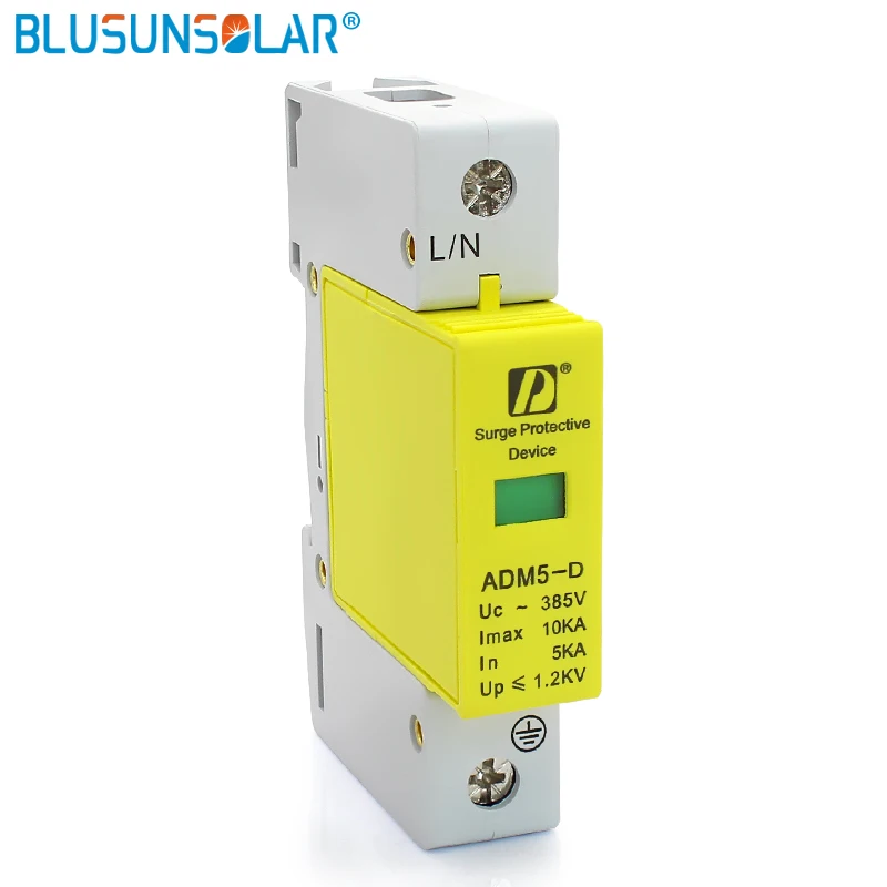 

LEADER 2 pieces/lot high quality 1P 5KA 10KA 385V AC Household Standard 35mm DIN Rail Low-Voltage SPD Surge Protection Device