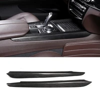 real carbon fiber car center console both side strips car stickers accessories for bmw x5 f15 x6 f16 2015 2018