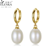 natural pearls 925 sterling silver earrings for women freshwater pearl ear buckles 9 10m beads stud earring premium fine jewelry