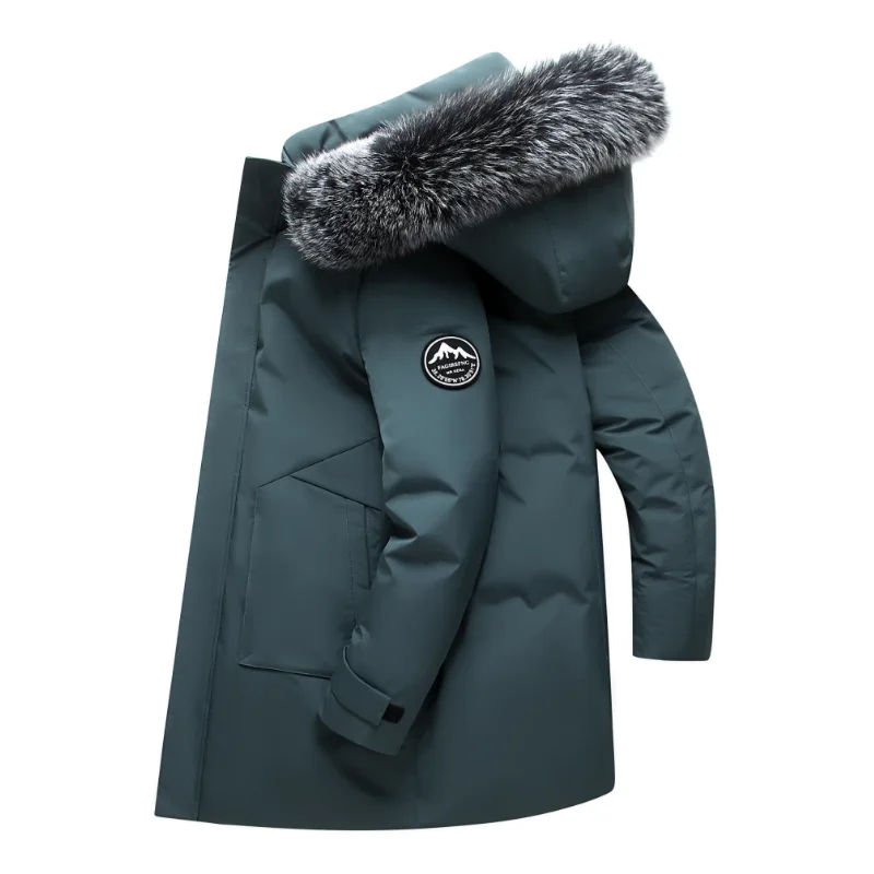 2022 New Hot Winter Mens Down Jacket Long Hooded Fur Collar Parka Thicken Warm Windproof Down Jackets Men Outdoor Snow Parkas