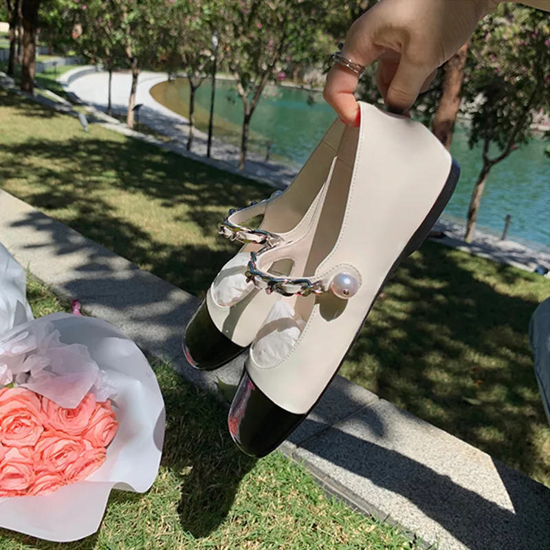 

Женские босоножки на толстом каблуке Maogu, элегантные туфли на среднем каблуке, роскошные дизайнерские туфли с жемчугом, Туфли Мэри Джейн, 2023