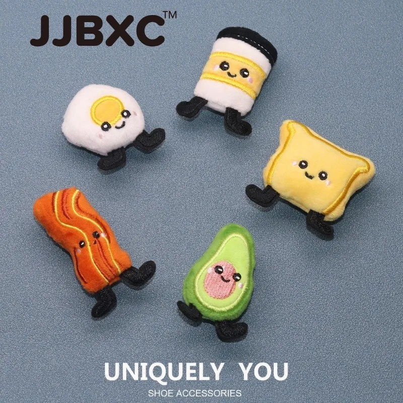 Фото JJBXC CHARM пряжка для обуви крест аксессуары для обуви мультфильм плюшевый тост для гурманов авокадо DIY модная обувь аксессуары №1