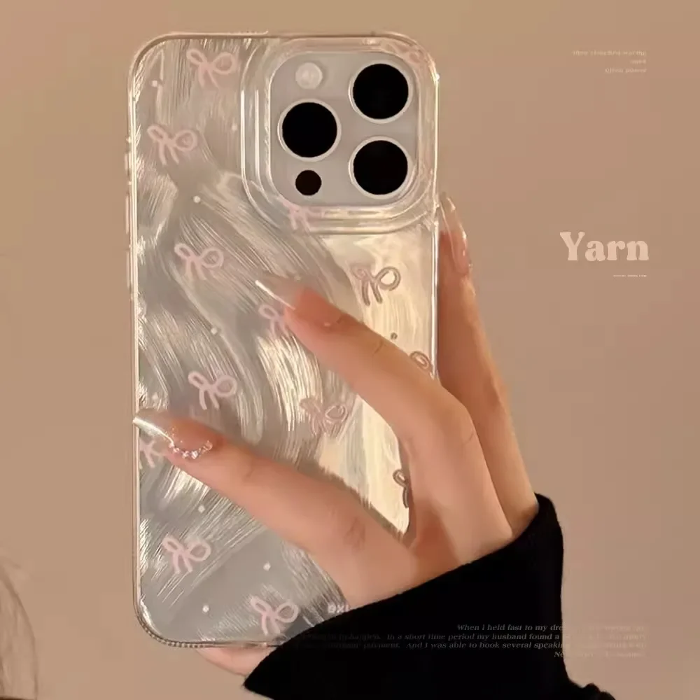 Фото Роскошный чехол для телефона с лазерным серебряным бантом для Xiaomi Redmi Note 14 13 12 11 Pro Plus 5G 12S 11S 10S 10 9S 13C 14C 4G Hard Cover №1