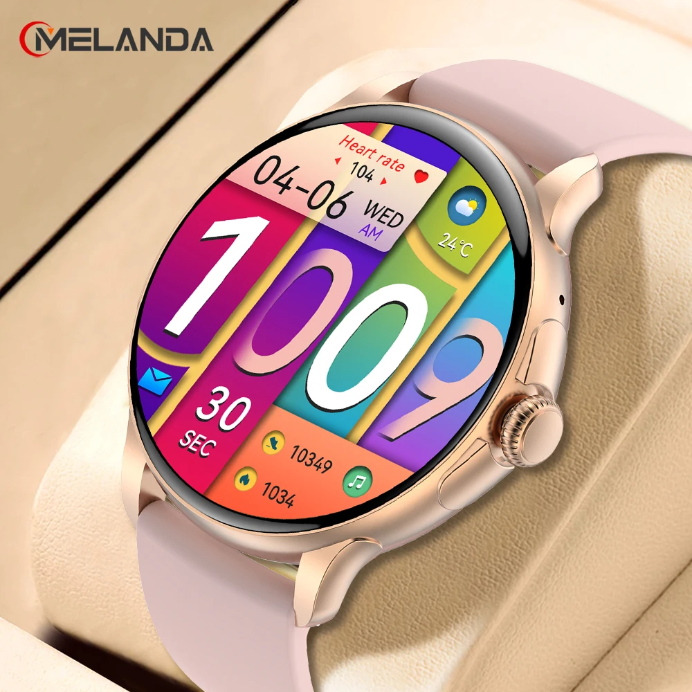 Смарт-часы MELANDA с AMOLED-экраном 1,43 дюйма и поддержкой Bluetooth ...