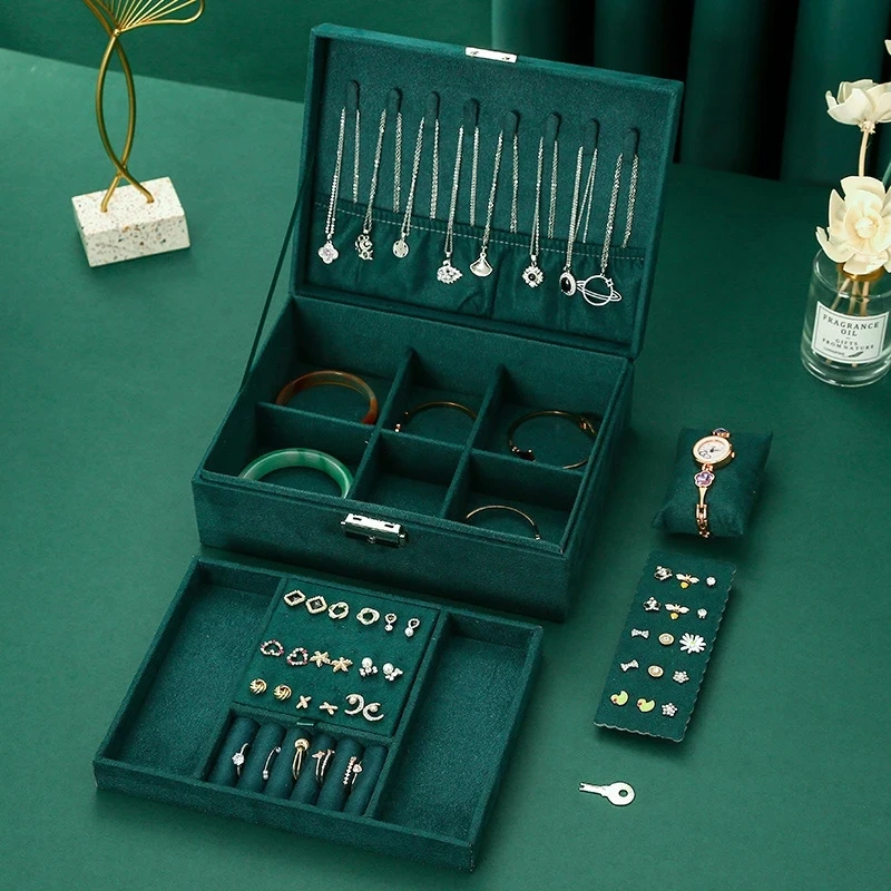 Multifunctional Jewelry Organizer Storage Box Travel Portable Earring Holder Display Earrings Ring Pattern Packaging Supplies