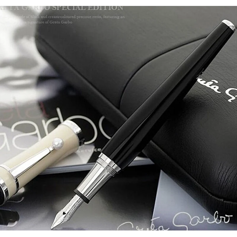 

Pens Fountain For Stationery Blance Ballpoint Rollerball Luxury Garbo Writing Monte Pen Best Resin Greta White Edition Black