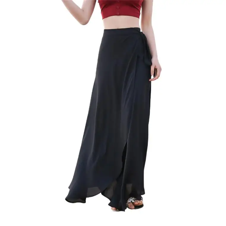 2024 богемные Летние регулируемые шифоновые юбки с высокой талией женские