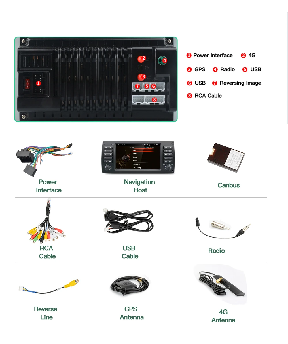 Автомобильный dvd-плеер с сенсорным экраном 4 + 64 ГБ Android 1996 радио зеркалом заднего