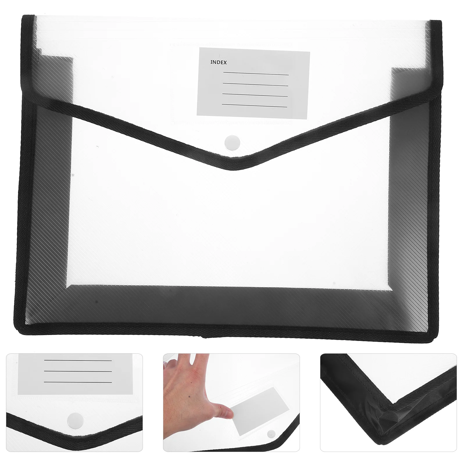 

2 Pcs Documents Organizer Bag File Folders Manager Bags Buckle Clear A4 Wallets Pp Safe Pouches Office Suitcase Organiser