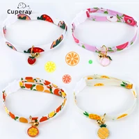 adjustable cat collar with fruit pendant accessories and bells anti lost cute fruit print accessory necklace for puppy and cats