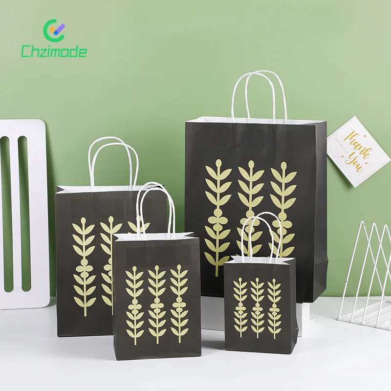 

Creative Fashion Leaves Gift Bag 6PCS Kraft Paper Bags Birthday Gifts Wrapping Tote Bags for Wedding Party Festival Decoration