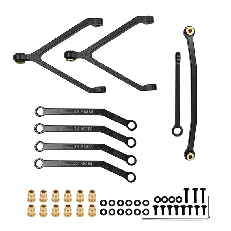 

Металлические шасси FCX24, Тяговые стержни и рулевые стержни 1/24, аксессуары для радиоуправляемой машинки, черный цвет
