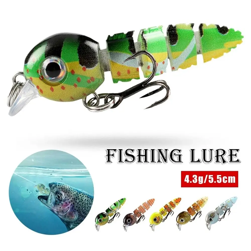 

4.1G 5.5cm Fishing Lures Bait Muli-Jointed Fishing Lure Segmented Bionic 5 Section Fishing Lure Sinking Swimbaits For Bass Trout