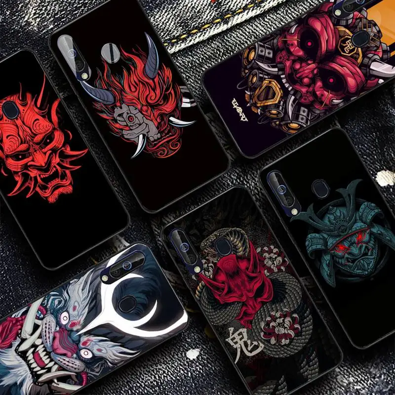 

Samurai Oni Mask Phone Case for Samsung A51 01 50 71 21S 70 31 40 30 10 20 S E 11 91 A7 A8 2018