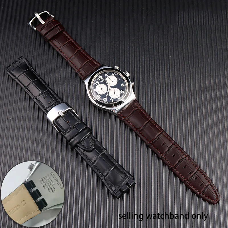 

Ремешок Вогнутый выпуклый кожаный для часов swatch YVS400 YVS451 серии YVB404, ремешок для часов для мужчин, браслет, Подарочный инструмент, 21 мм