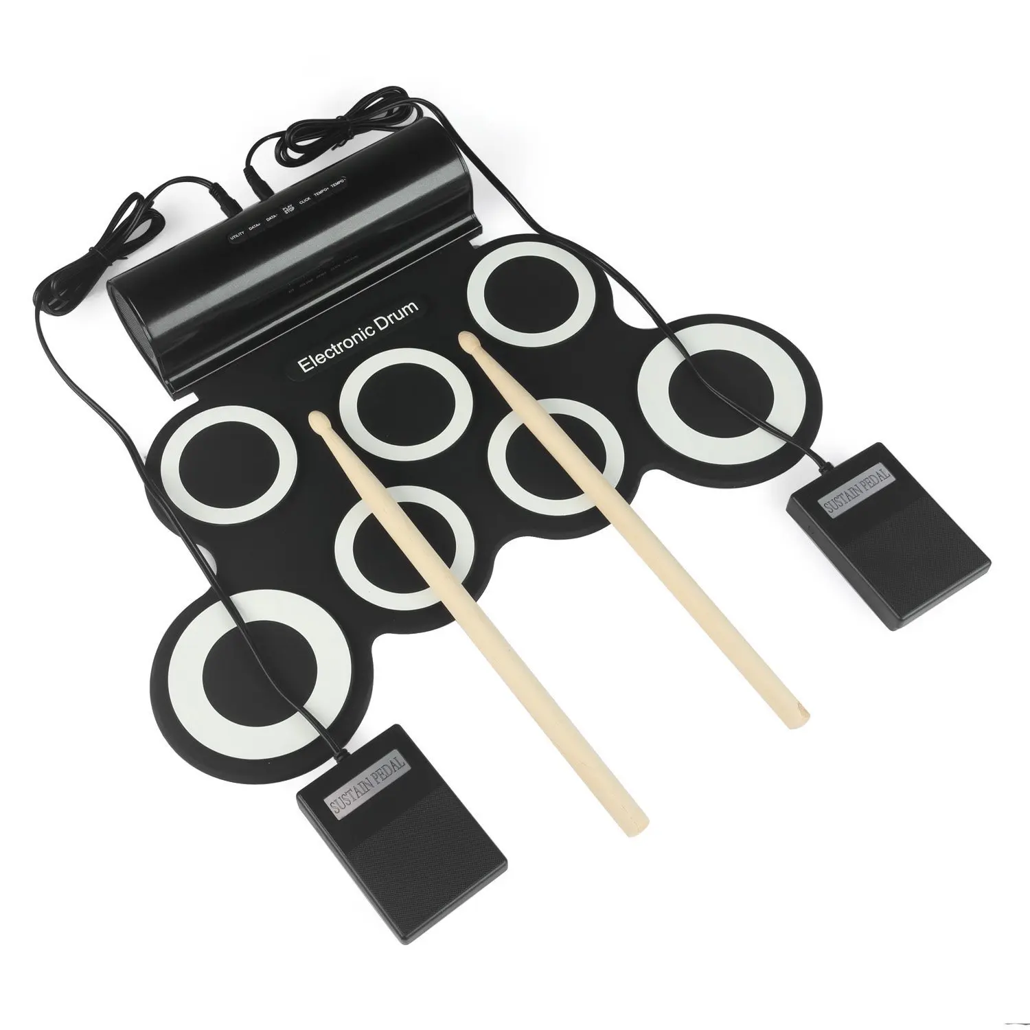 

Portable Electronic Drums Musical Instrument Small Bass Practice Drums Pad Tambourine Bateria Eletronica Music Equipment