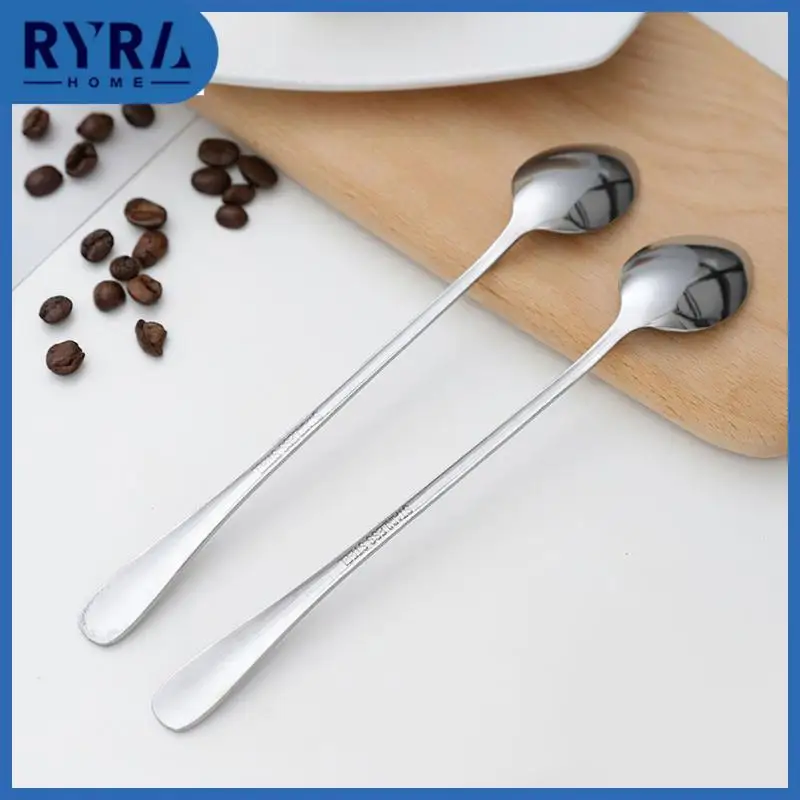 

Soup Spoon Ice Cream Mini Teaspoon Cocktail Dessert Coffee Spoon Kitchen Cutlery Long Handle Spoon 304 Stainless Steel Honey