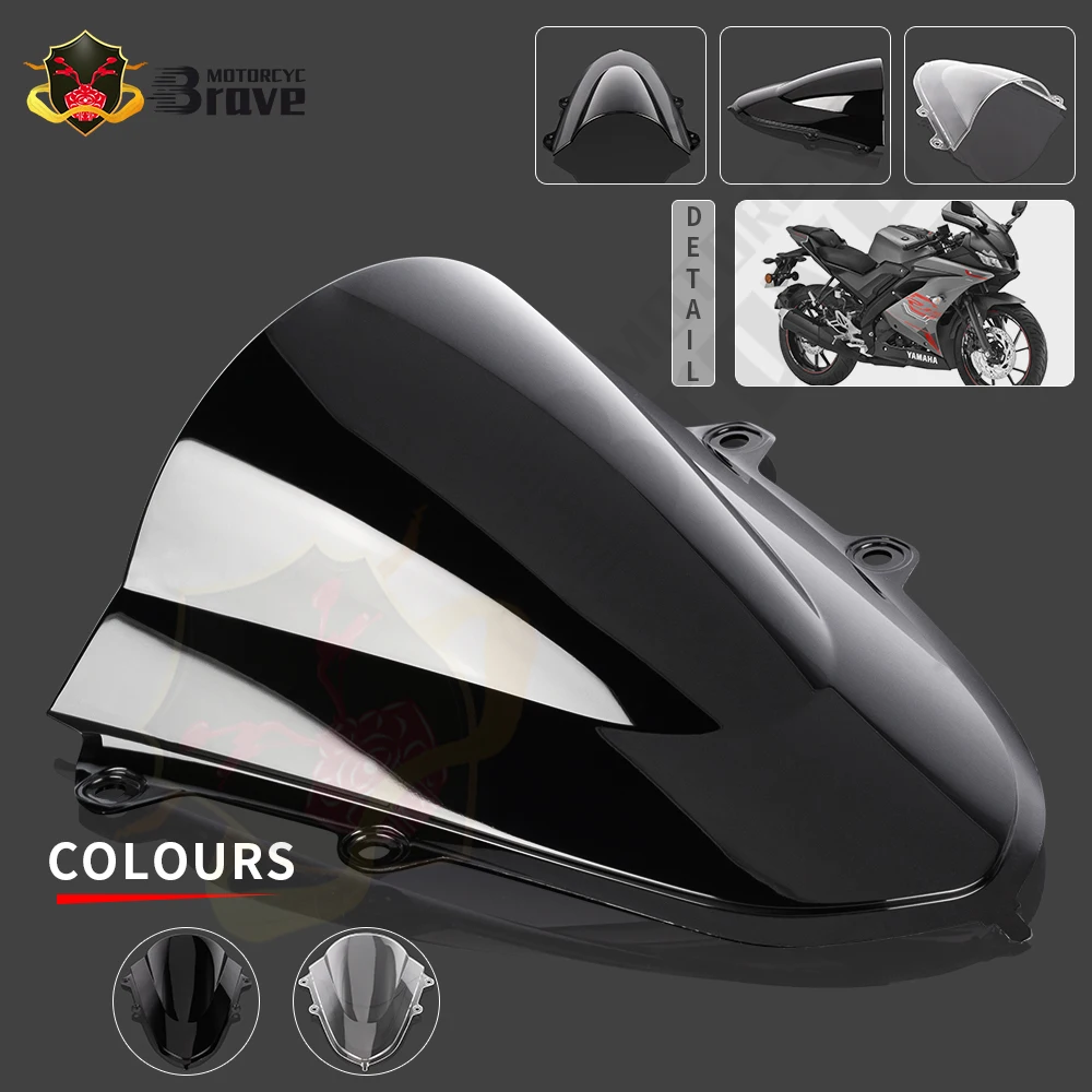 

For Yamaha YZF R15 R 15 YZFR15 V3 2017 2018 2019 2020 2021 Motorcycle Double Bubble Windshield Windscreen Wind Shield Screen