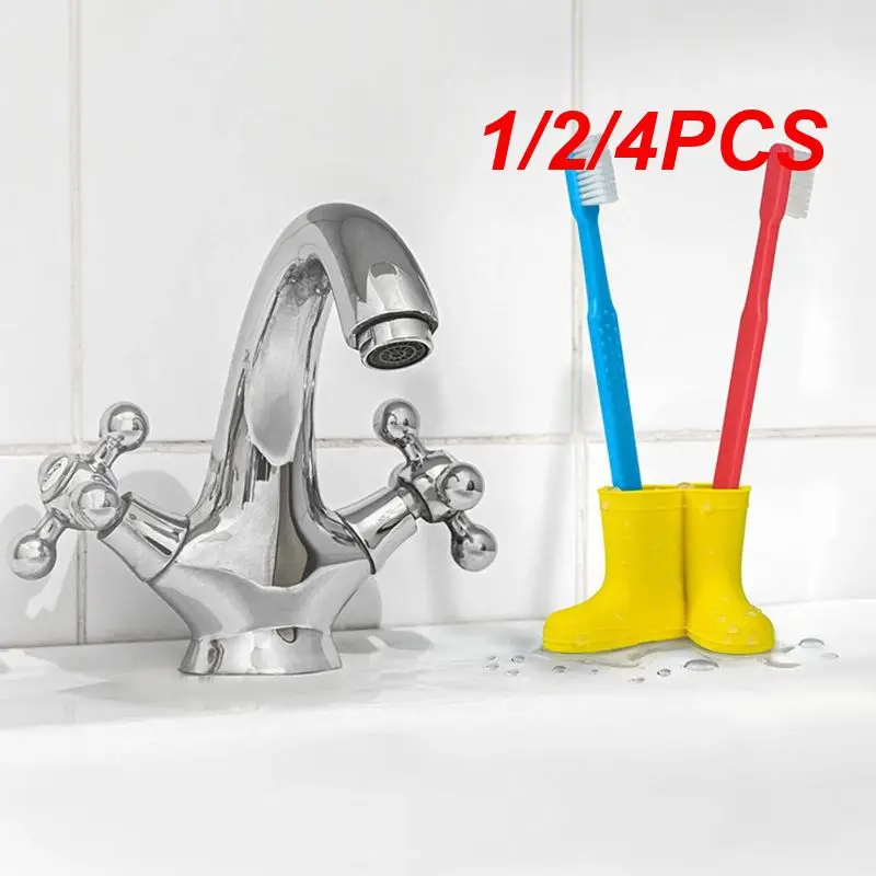 

1/2/4PCS Silicone Toothbrush Holder Creative Rain Boots Toothbrush Organizer Cartoon Stand Rack Toothbrush Storage Rack Bathroom