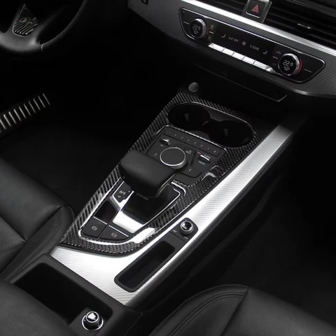 Для Audi A4 A5 B9 2017-2024 аксессуары для салона автомобиля из углеродного волокна, центральная консоль, панель переключения передач, декоративные мультимедийные наклейки на ручку