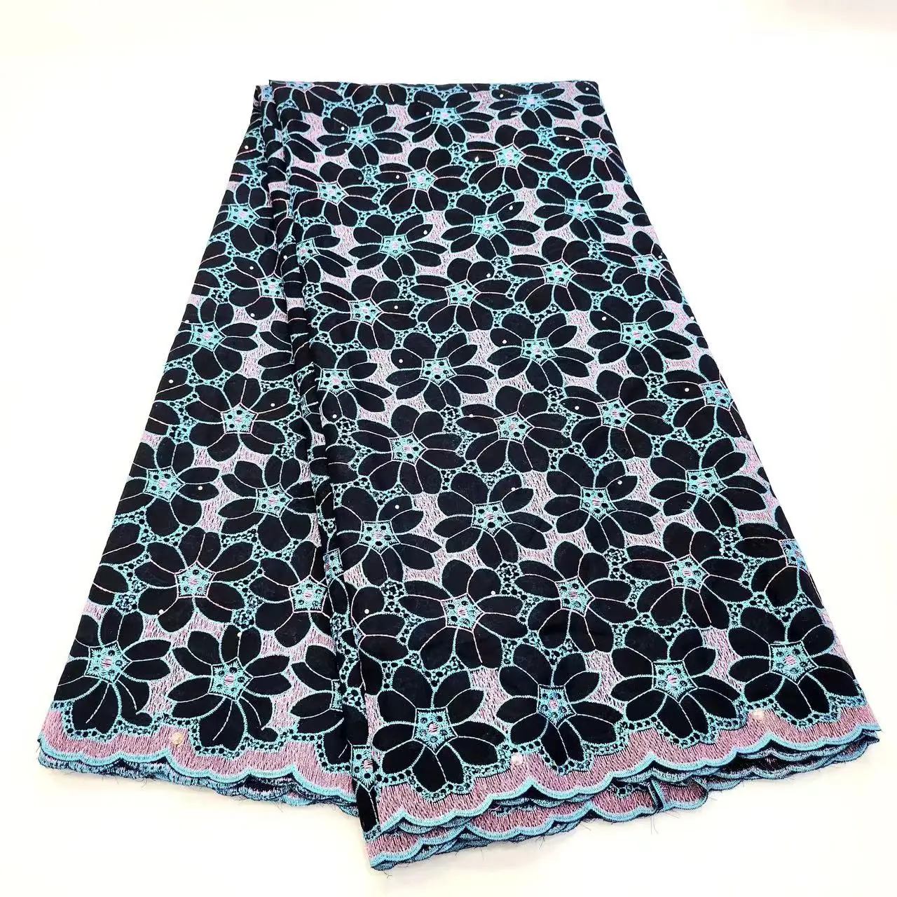 

Новейшая африканская швейцарская вуаль, кружевная ткань 2023, Высококачественная Роскошная нигерийская хлопковая кружевная ткань с вышивкой для свадебного платья