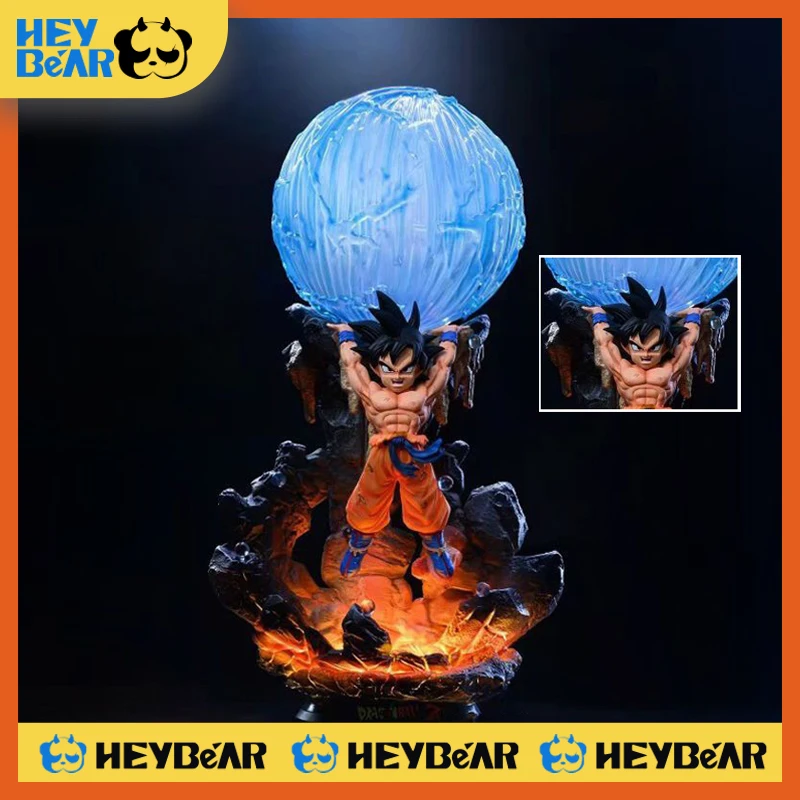 

25cm Dragon Ball Gt Son Goku Anime Figure Spirit Bomb With Light Action Figurine Pvc Statue Collectible Model Doll Toy Gift Kids