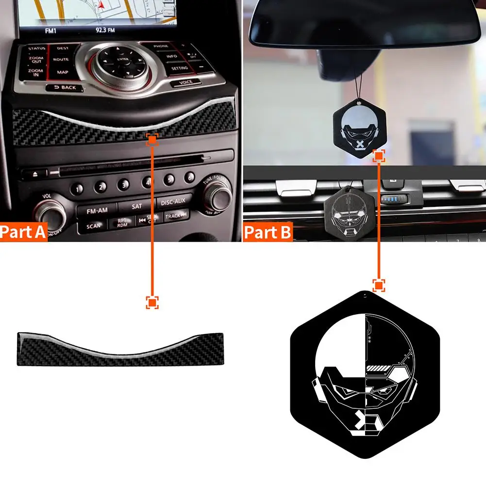 

Carbon Fiber Navigation Panel Sticker Strip Decal Car Styling Accessories Compatible For 370z Universal Left Right Driving