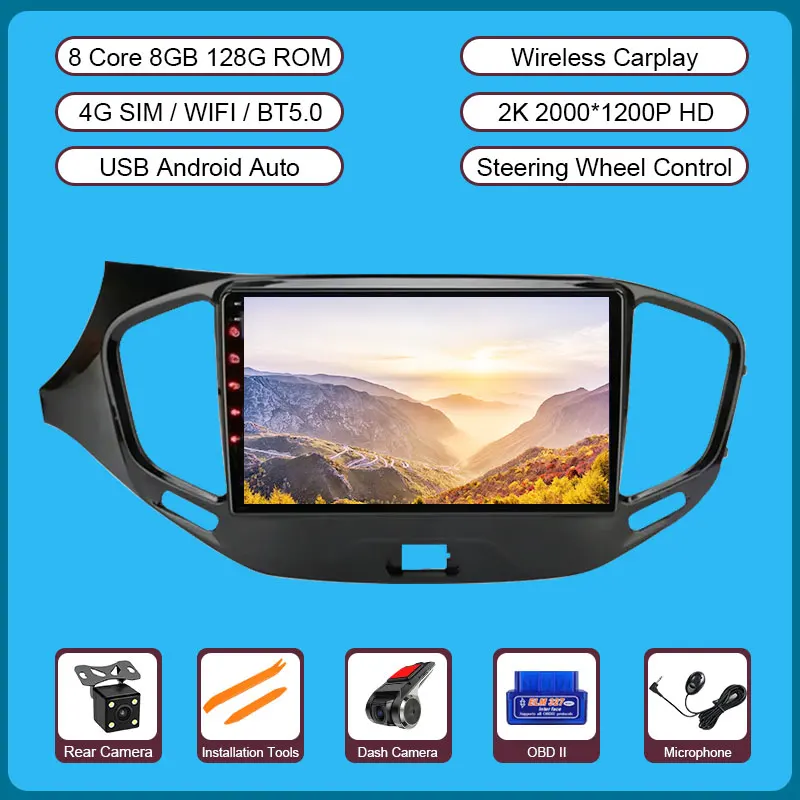 

SWC 2K 4G SIM Wireless Carplay Android Auto Radio For LADA Vesta Cross Sport 2015-2023 Car Multimedia Player GPS Navigation
