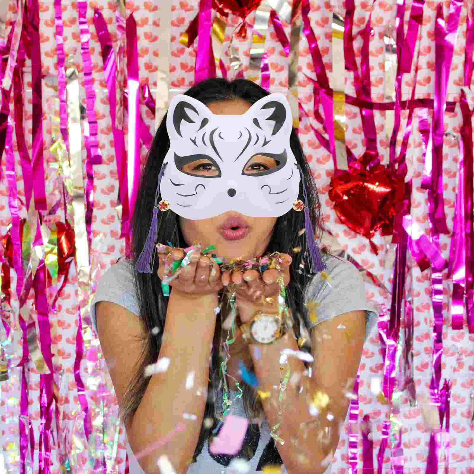 Китайская маска кота костюм черные маски для лица косплей вечерние украшения