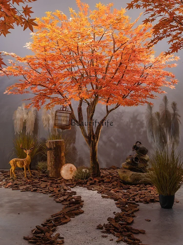 Искусственное кленовое дерево Поддельное красное Большой торговый центр Отель