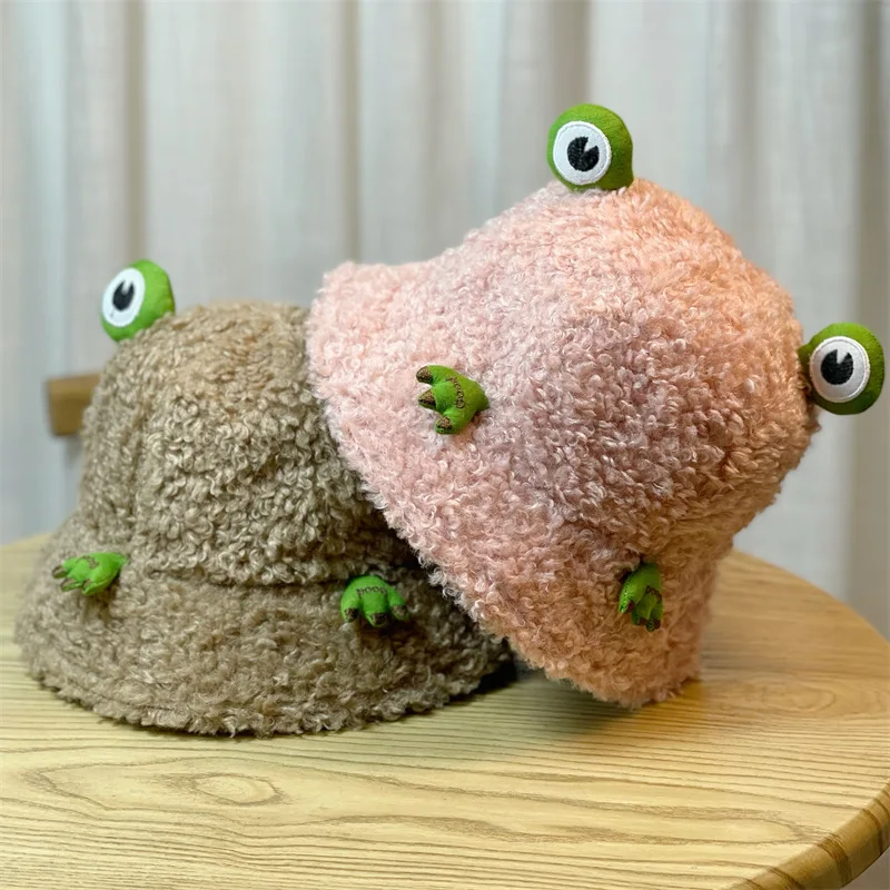 

Women Winter Lamb Wool Hat Lovely Frog Hat Autumn New Style Beanie Basin Hat Warm Keeping Casual Hat Winter Warm Keeping Sun Hat