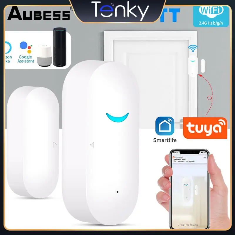 

Детекторы открытия/закрытия занавесок Tuya, умные беспроводные датчики сигнализации для окон, автоматизация, Wi-Fi, Wifi датчик для двери датчик, умный дом
