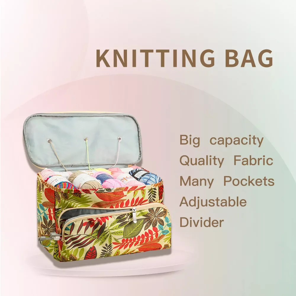 

NEW Yarn Storage Bag With Maple Leaves Orange Color Knitting Tote Bag Waterproof Sewing Accessories Bags Free Shipping Gift