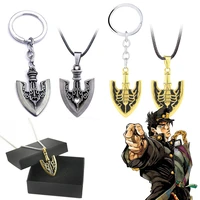 jojos bizarre adventure necklace kujo jotaro arrow metal pendant choker necklaces charm gifts anime jewelry key ring collares