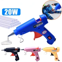 20w eu hot melt glue gun industrial mini guns with 7mm glue sticks thermo electric heat temperature repair tool diy accessories